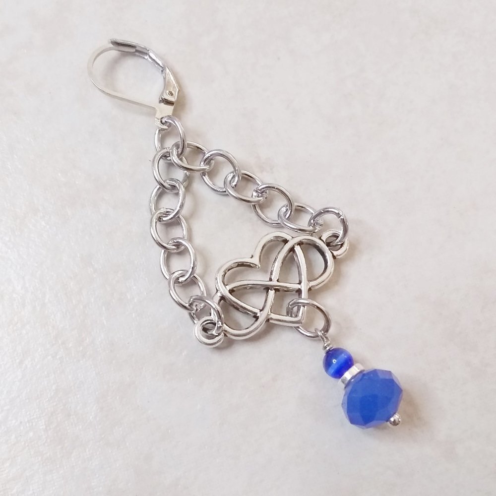 Beaded Heart & Infinity Dangle Earrings - Inexpensive Sweetheart Surprise! - Picture 6 of 8